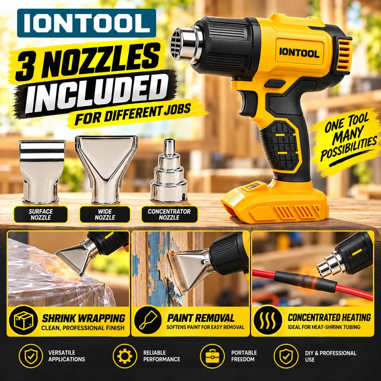 IONTOOL 무선 열풍기 550 ℃   수축 튜브 설 - Cordless Heat Gun For Shrink Tubing 리뷰 및 가격