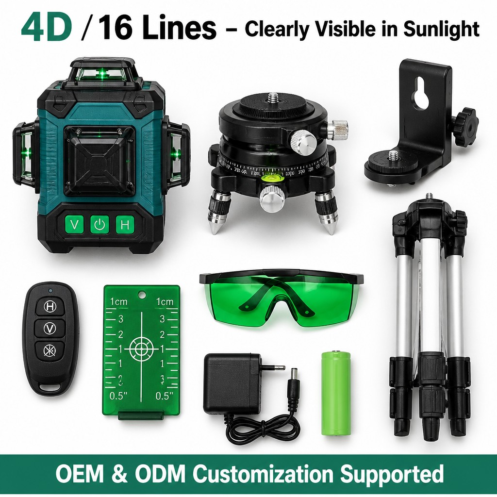 4D 16라인 녹색 레이저 레벨, 30m 자동 수평 조 - Laser Level 16 Lines 4D Green 리뷰 및 가격