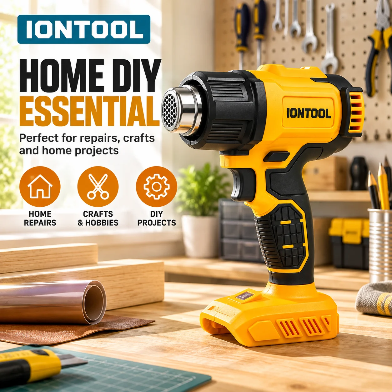 IONTOOL 노란색 무선 열풍기 550 ℃   가정용 - Cordless Heat Gun For Shrink Tubing 리뷰 및 가격